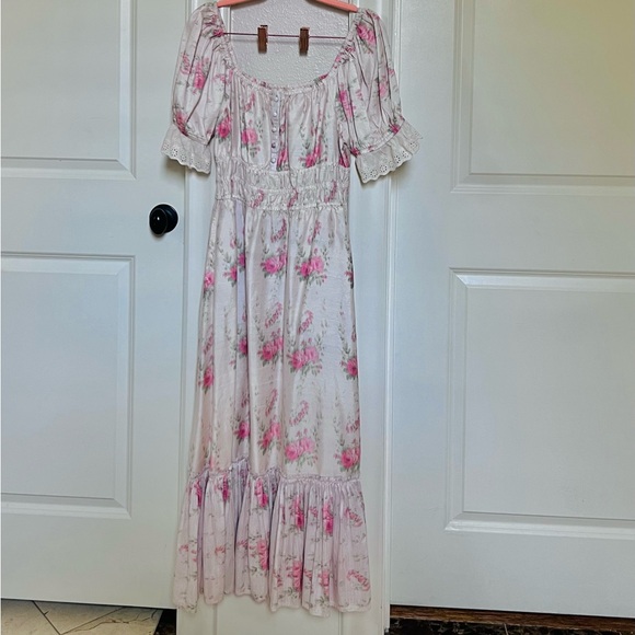 LoveShackFancy Terrence Floral Midi Dress in Dolce - Picture 3 of 10